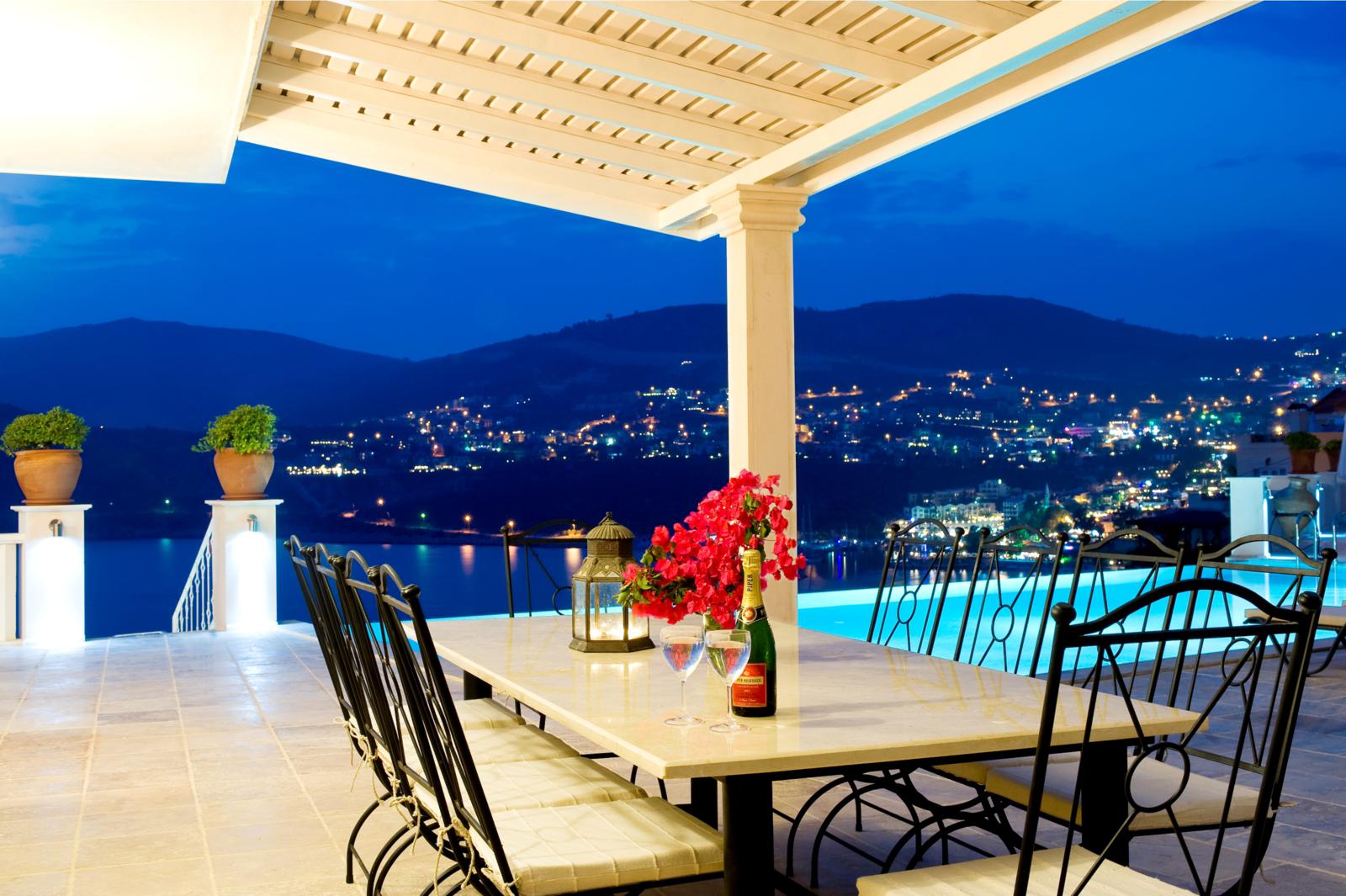 Dine alfresco and see Kalkan light up at night